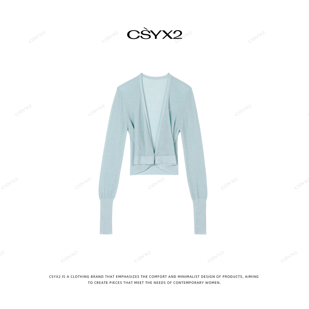 CsyX2-2025S/S时尚简约气质扭结开衫S10987