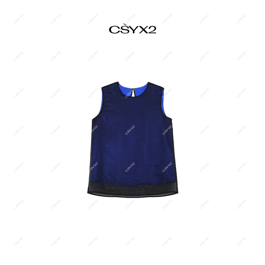 CsyX2-2025S/S早秋新款蓝眼泪百搭无袖冰感时尚简约背心S11038