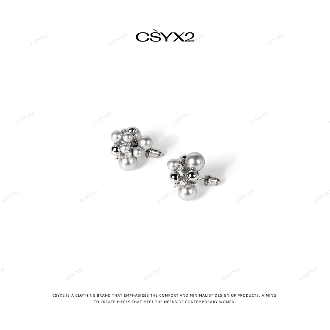合金耳饰 CsyX2-2024SS白色轻奢百搭珠珠耳环SC-0163