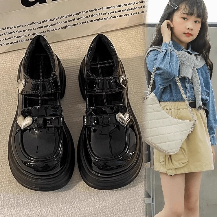 女童小皮鞋春秋2025新款儿童软底公主鞋春季中大童女孩黑色乐福鞋