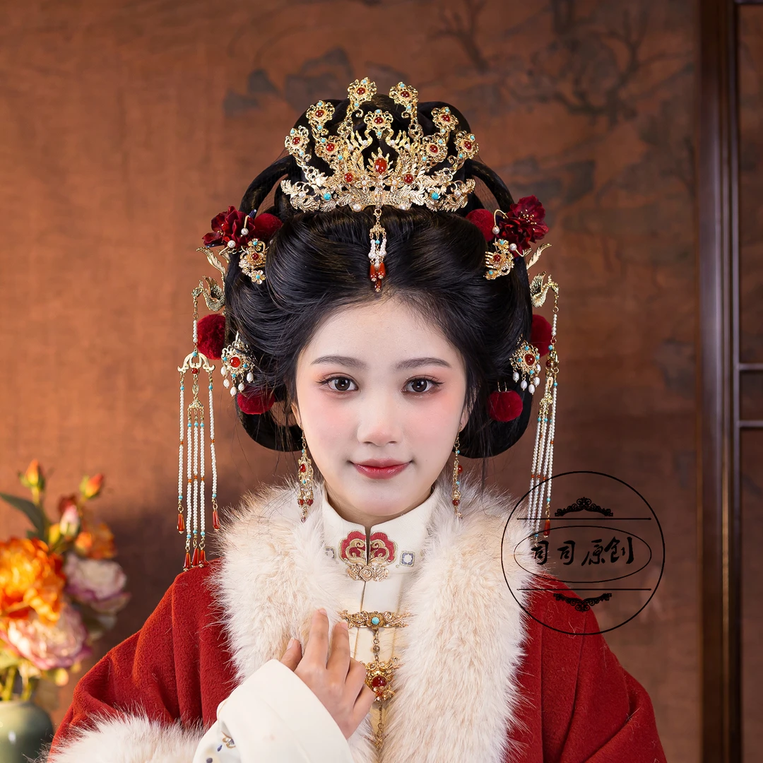 正凤司司原创古风汉服发饰凤凰发饰