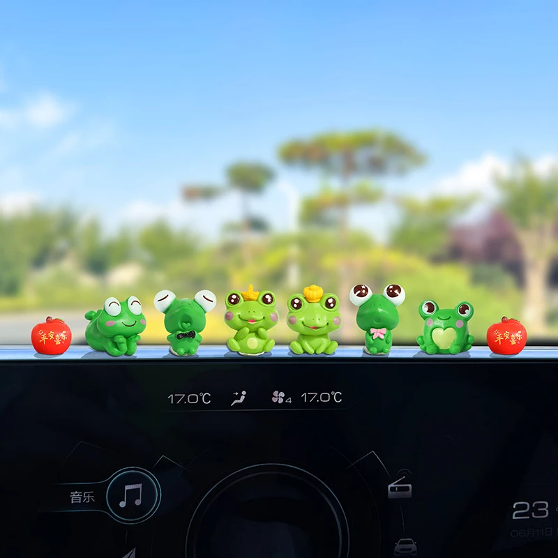 网红可爱卡通迷你小青蛙车载摆件汽车内中控台副驾驶后视镜装饰品