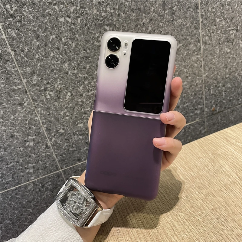 适用于oppofindn2flip手机壳透明磨砂半透渐变N2Flip保护壳折叠屏