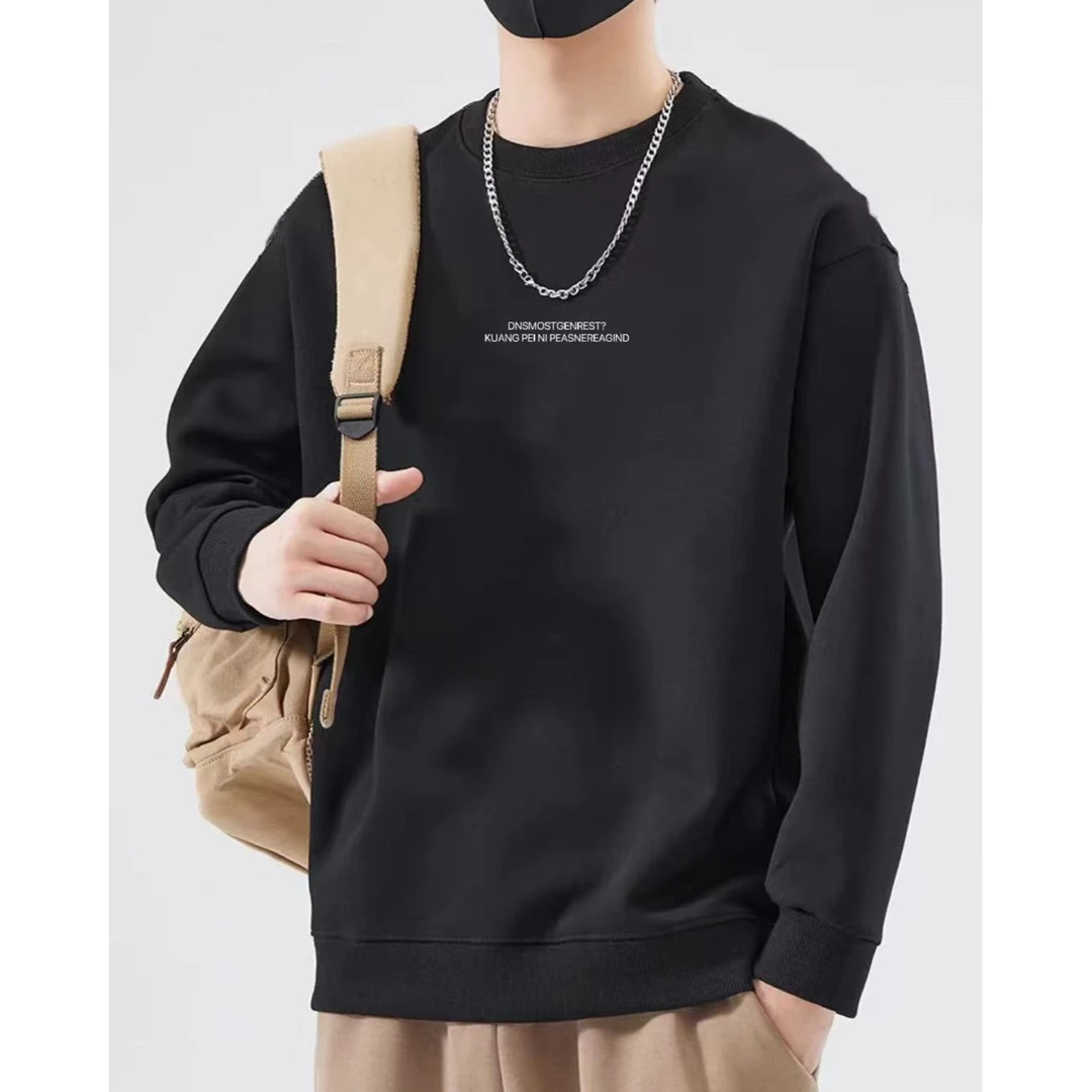 2024秋冬季新款男士圆领长袖潮流【小字母】卫衣时尚休闲百搭运动