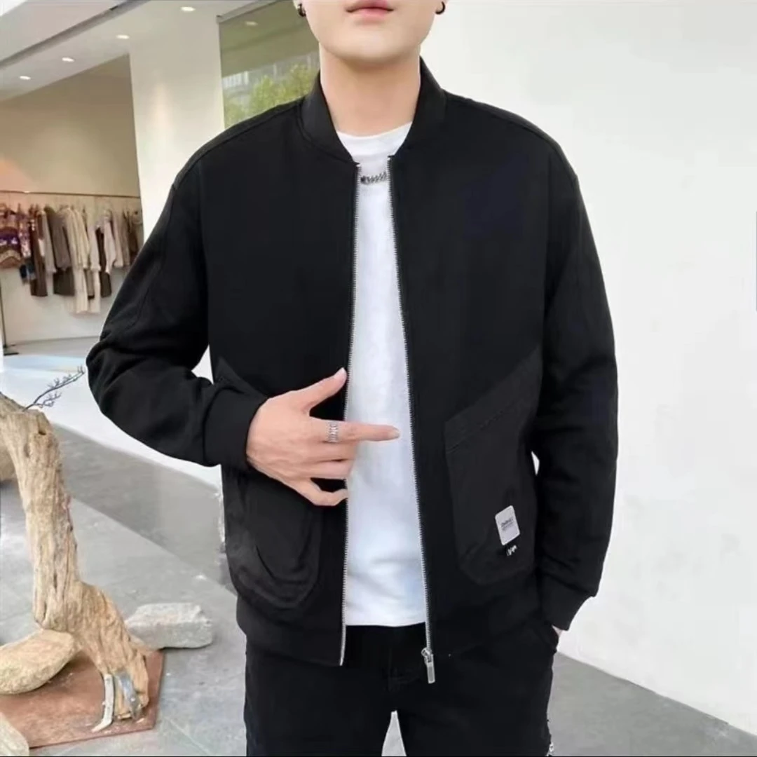 2023春季新款潮流时尚休闲百搭简约大众男士夹克棒球服休闲百搭