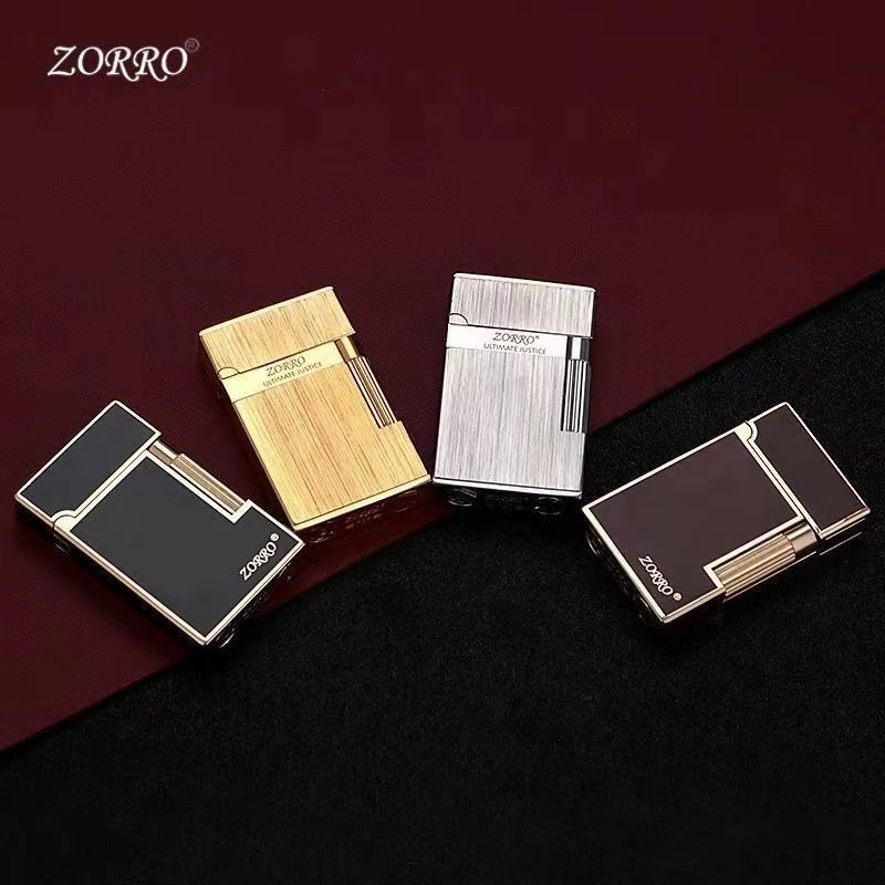 ZORRO佐罗煤油打火机朗声钢音侧滑轮金属拉丝送礼送男友砂轮高端
