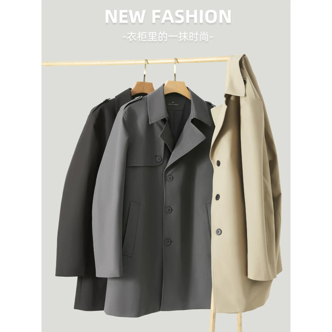 利郎风衣长款-韩版男士时尚休闲百搭宽松秋季A4QFY1021Y