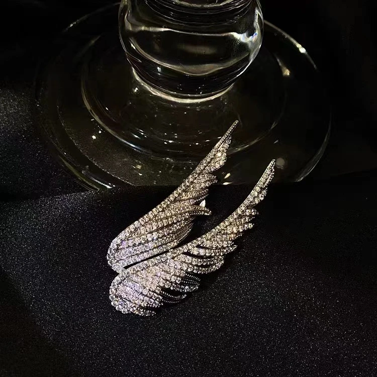 自由之翼日系高档羽毛胸针 防走光翅膀别针西装配饰比翼双飞胸花