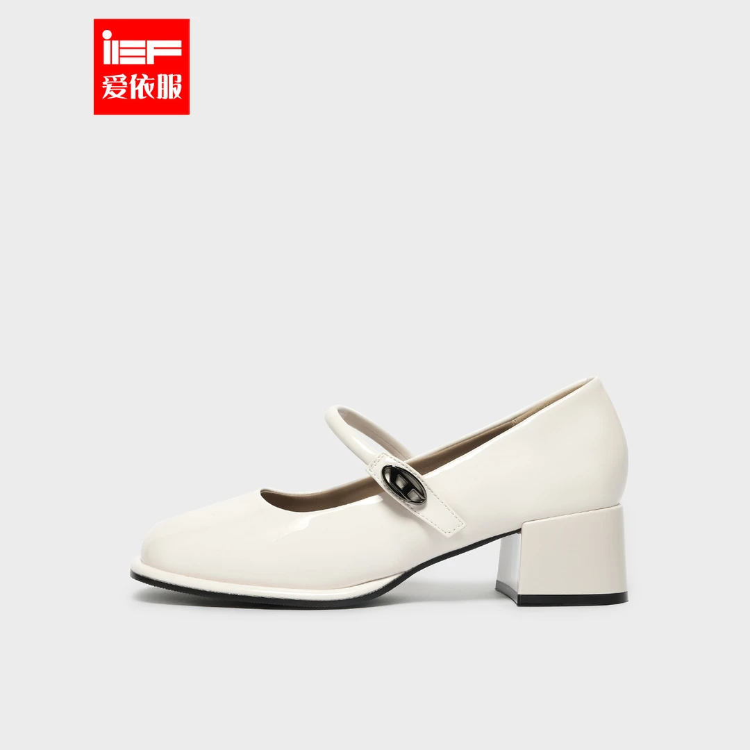 IEF/爱依服2025秋季新款时尚一字带单鞋玛丽珍女圆头粗跟单鞋