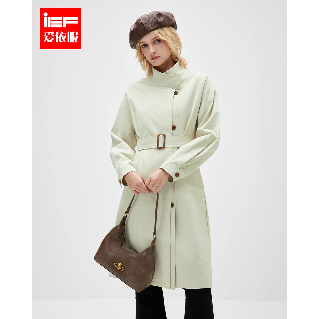 IEF/爱依服2025秋季新款法式英伦风气质感通勤百搭风衣长外套