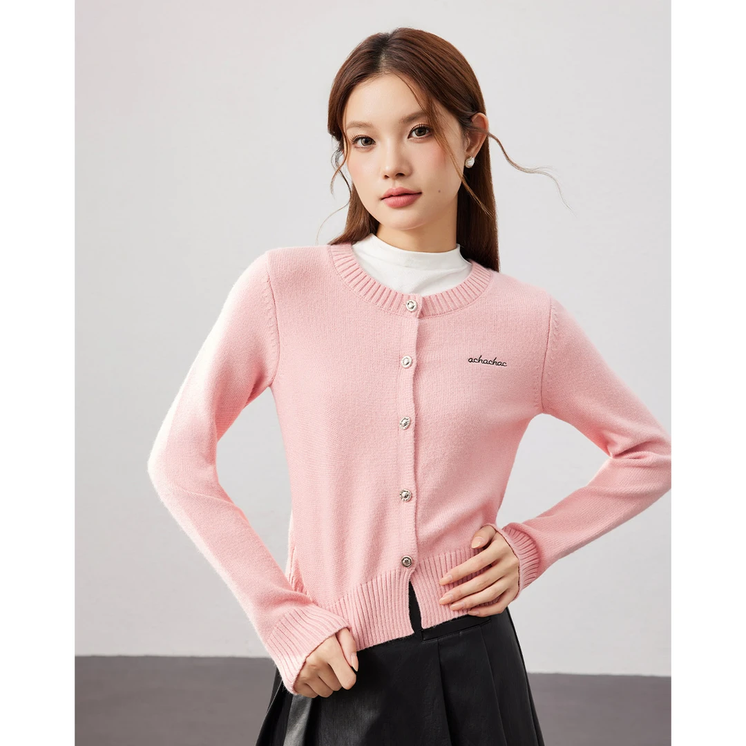 IEF/爱依服2025秋冬新款【DNA系列】刺绣短款外套百搭毛针织开衫