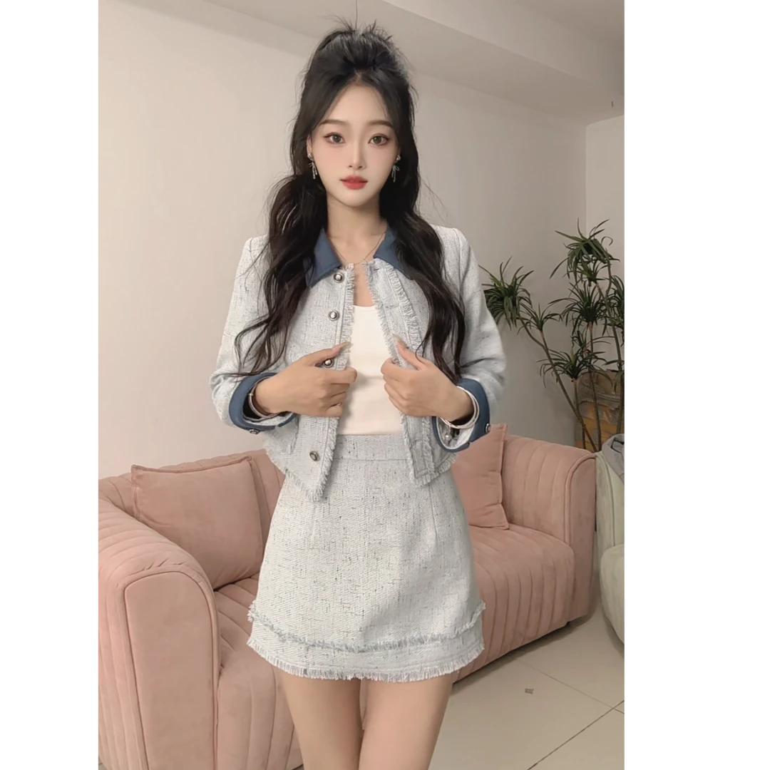 IEF/爱依服2025秋季新款套装韩版撞色设计小香风时尚显瘦上下套裙