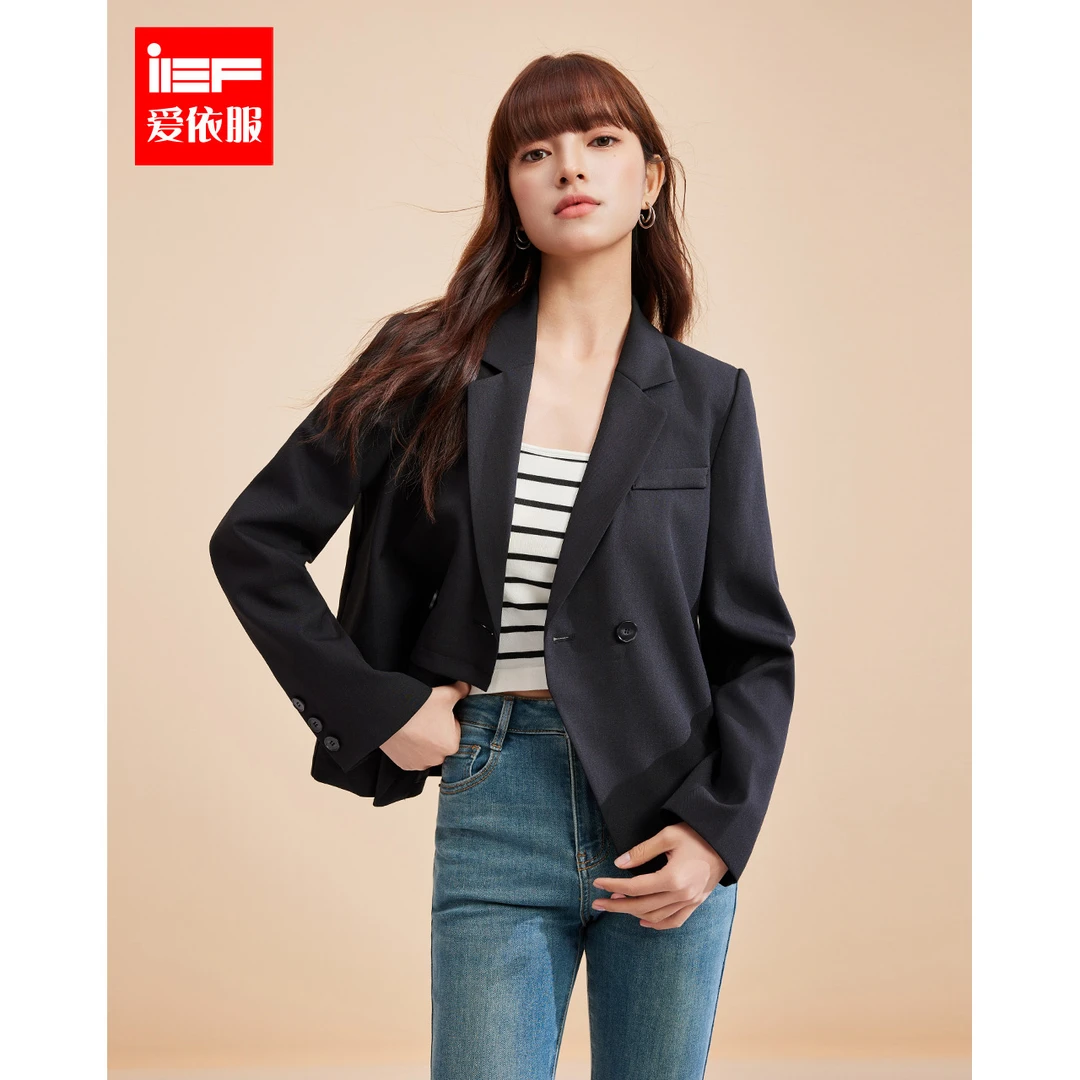 IEF/爱依服2025秋季新款法式学院风减龄时尚显瘦别致设计西装