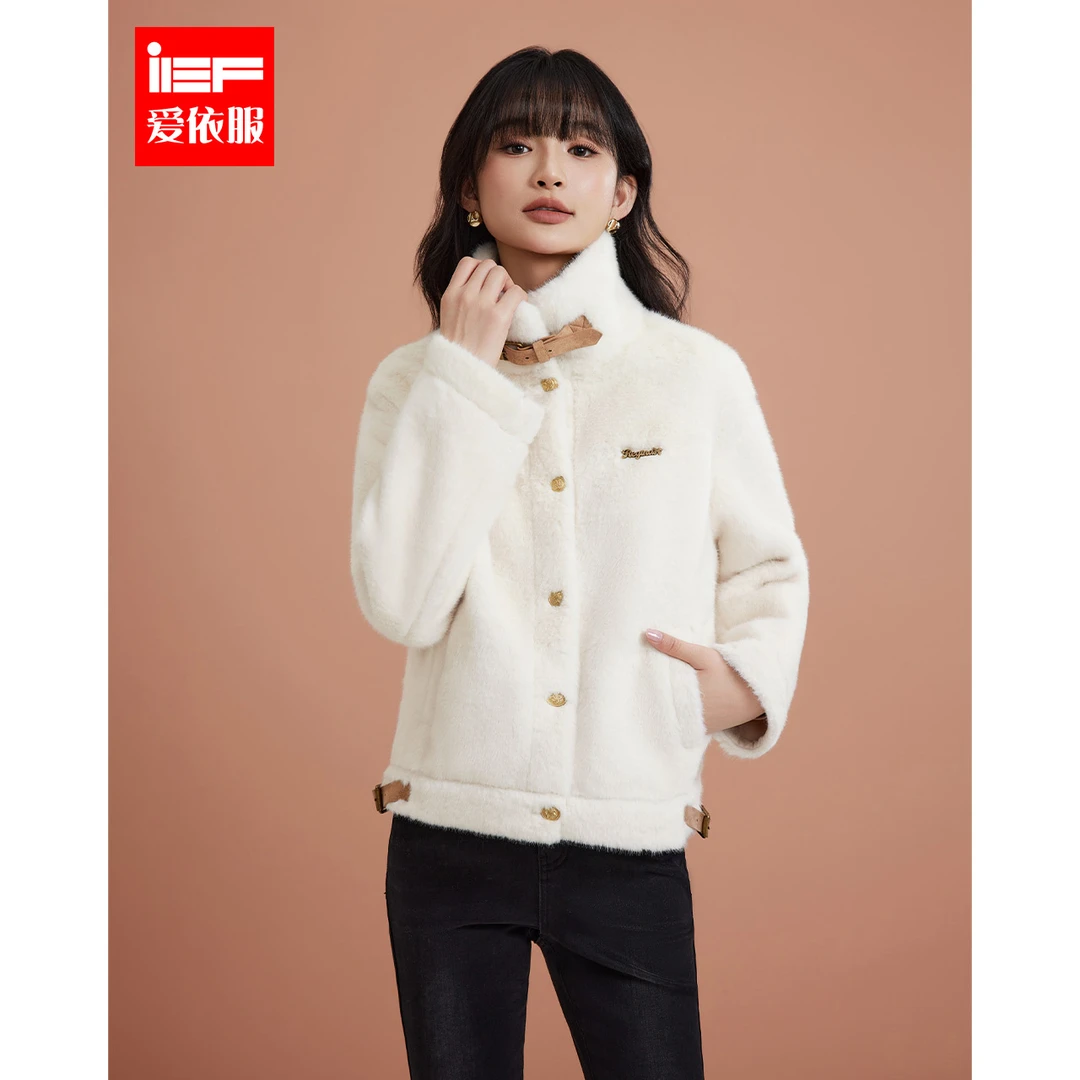 IEF/爱依服2025冬季新款法式时尚小众设计通勤百搭保暖毛绒外套