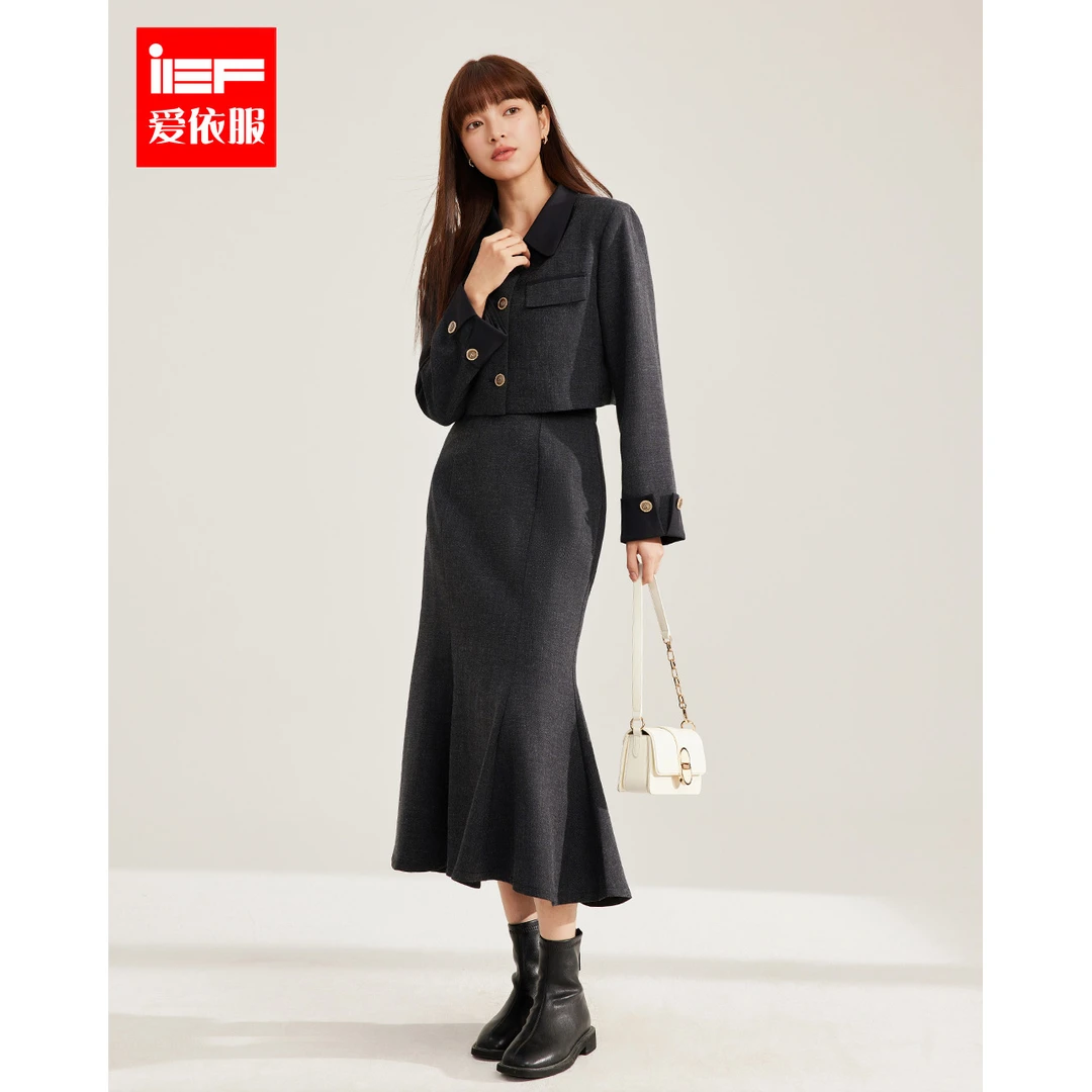 IEF/爱依服套装2025秋季新款韩版高级感成熟气质通勤风上下套裙