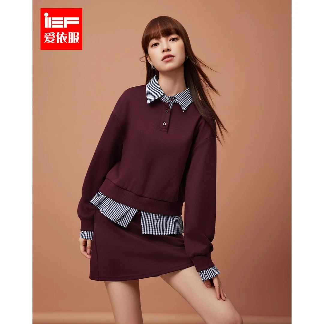 IEF/爱依服2025秋季新款时尚学院风韩系减龄休闲百搭显瘦上下套裙