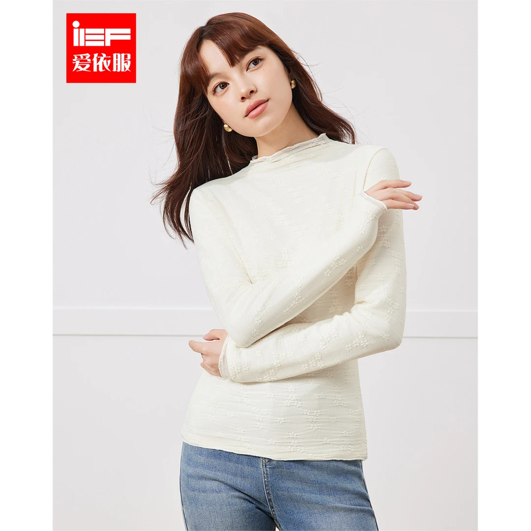 IEF/爱依服2025秋冬新款法式甜美淑女气质保暖百搭蕾丝打底衣