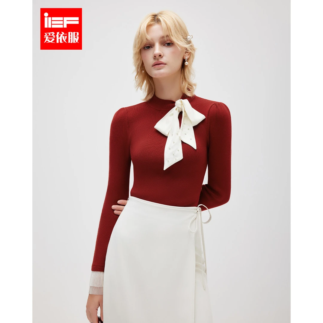 IEF/爱依服2025秋冬新款法式名媛气质高级感气质通勤百搭毛织上衣