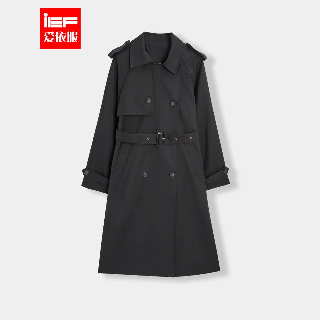 IEF/爱依服2025秋季新款日系英伦风简约时尚高级感风衣长外套