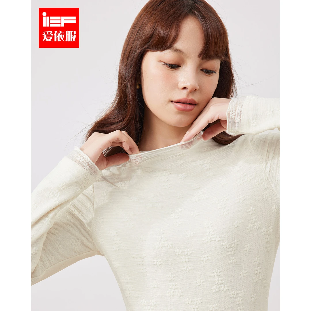 IEF/爱依服2025秋季新款时尚修身【小个子】舒适百搭蕾丝打底衣