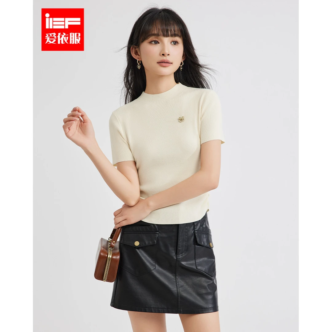 IEF/爱依服2025秋季新款【DNA系列】半高领修身毛织上衣欧若风