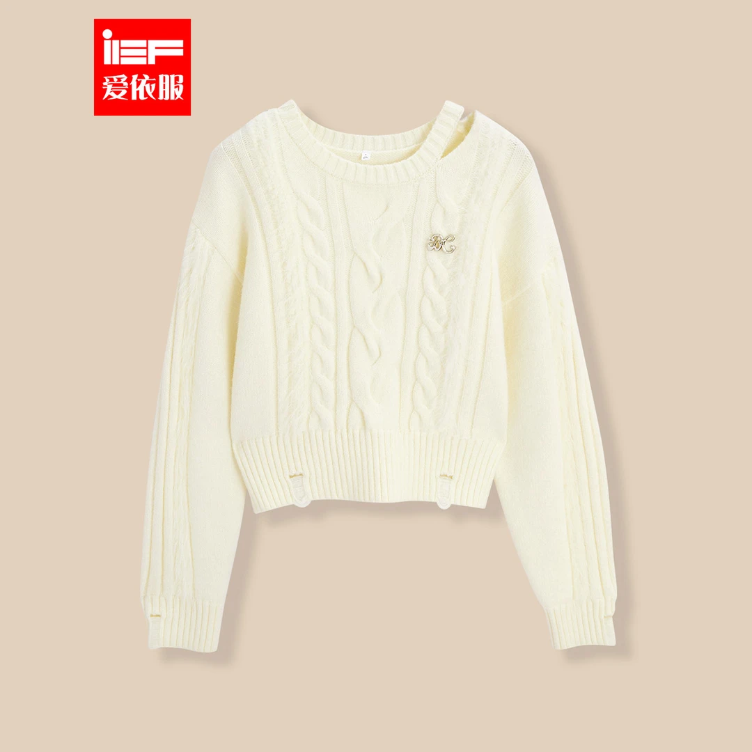 IEF/爱依服毛衣2025冬季新款法式时尚小众设计通勤百搭毛织上衣