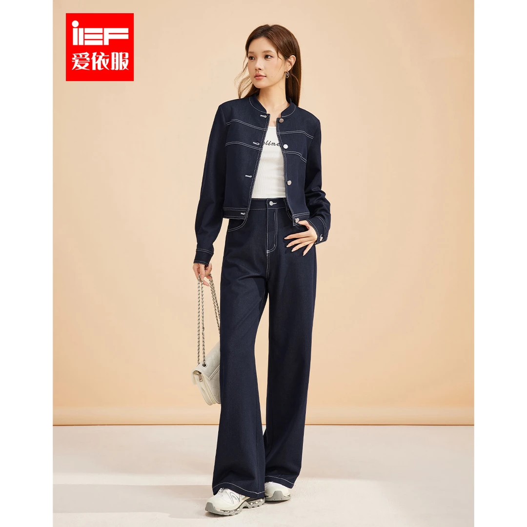 IEF/爱依服套装2025秋季新款港式复古工装休闲风通勤气质上下套裤