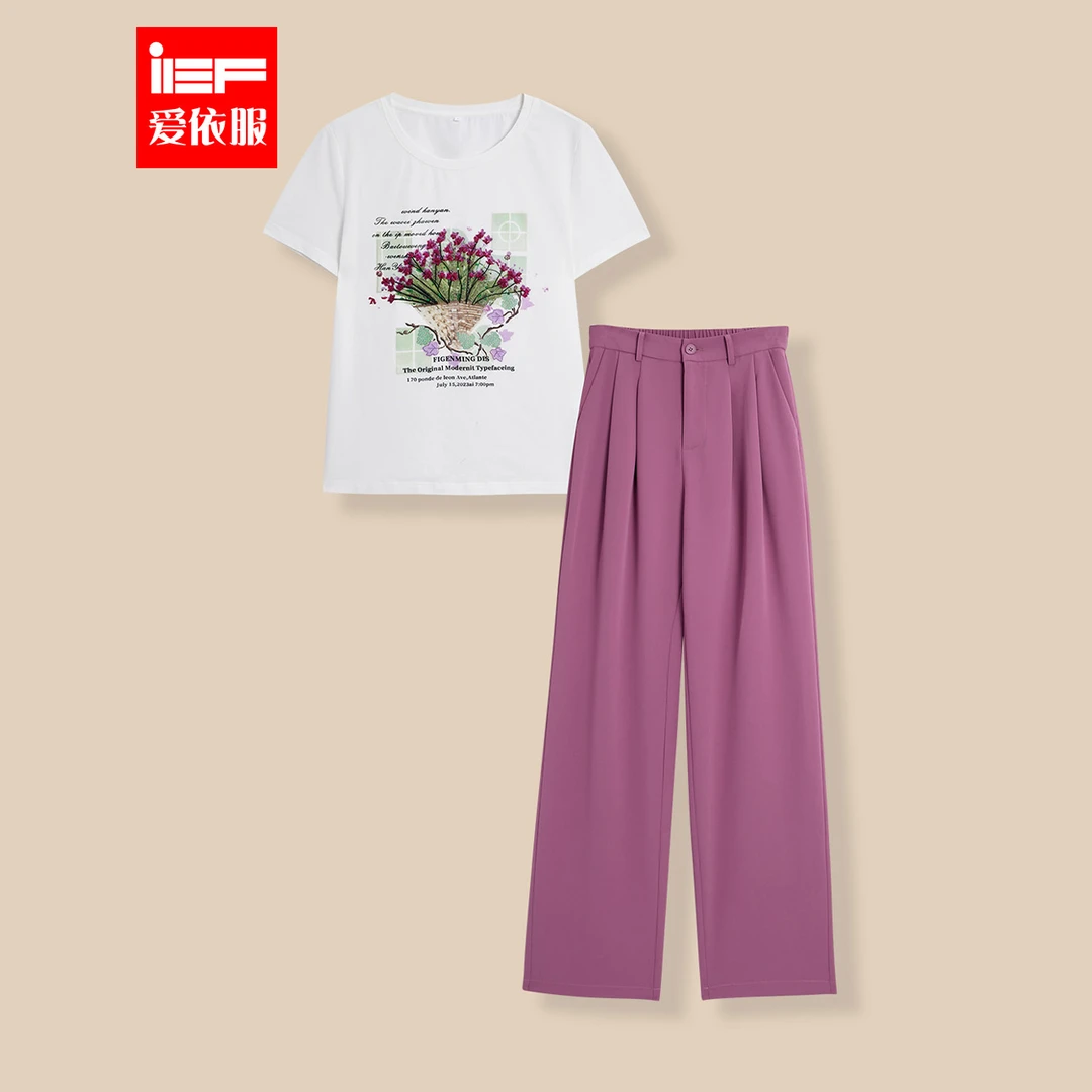 IEF/爱依服2024新款夏季棉上下套裤5330A-D48464-