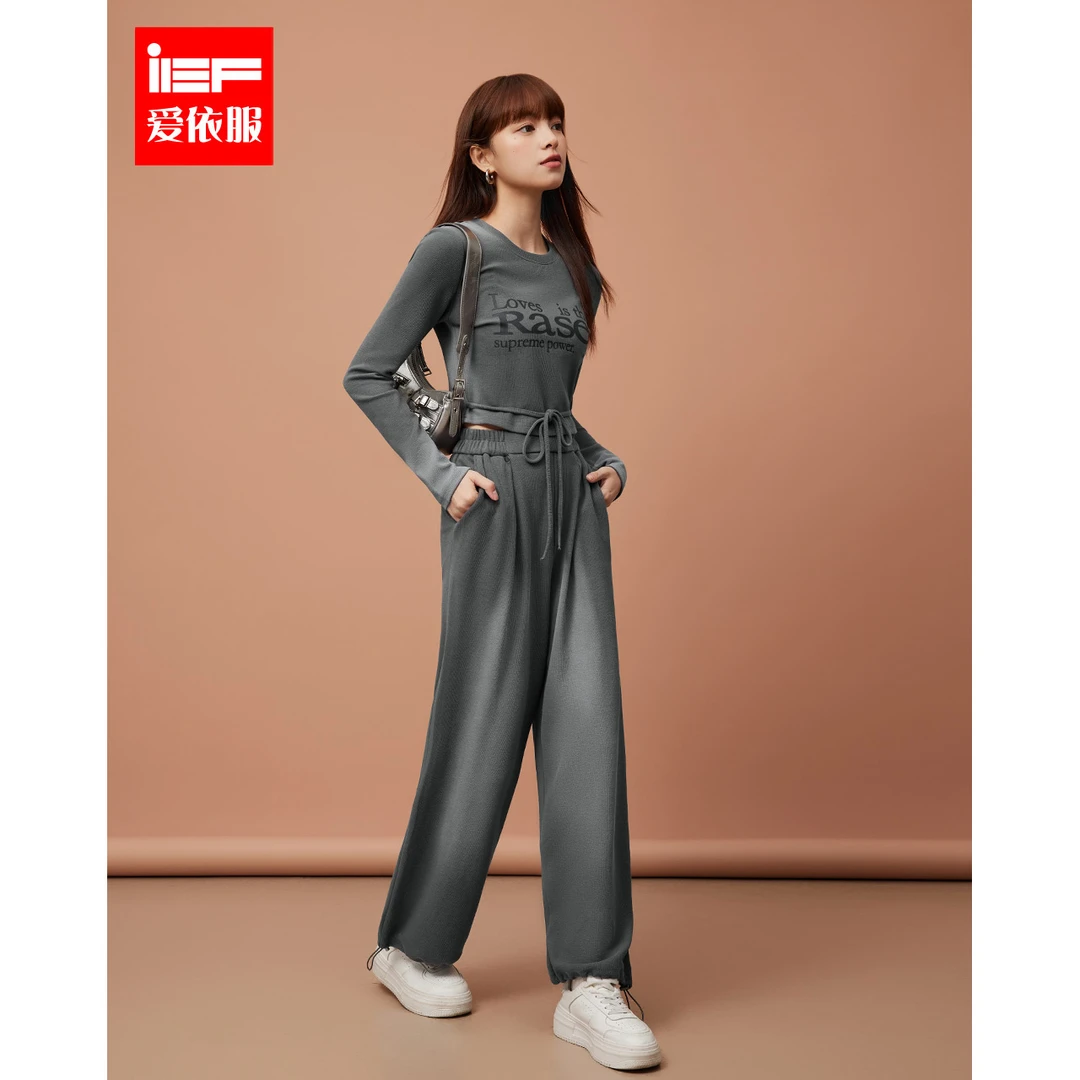 IEF/爱依服套装2025秋季新款美式甜酷休闲运动风显瘦百搭上下套裤