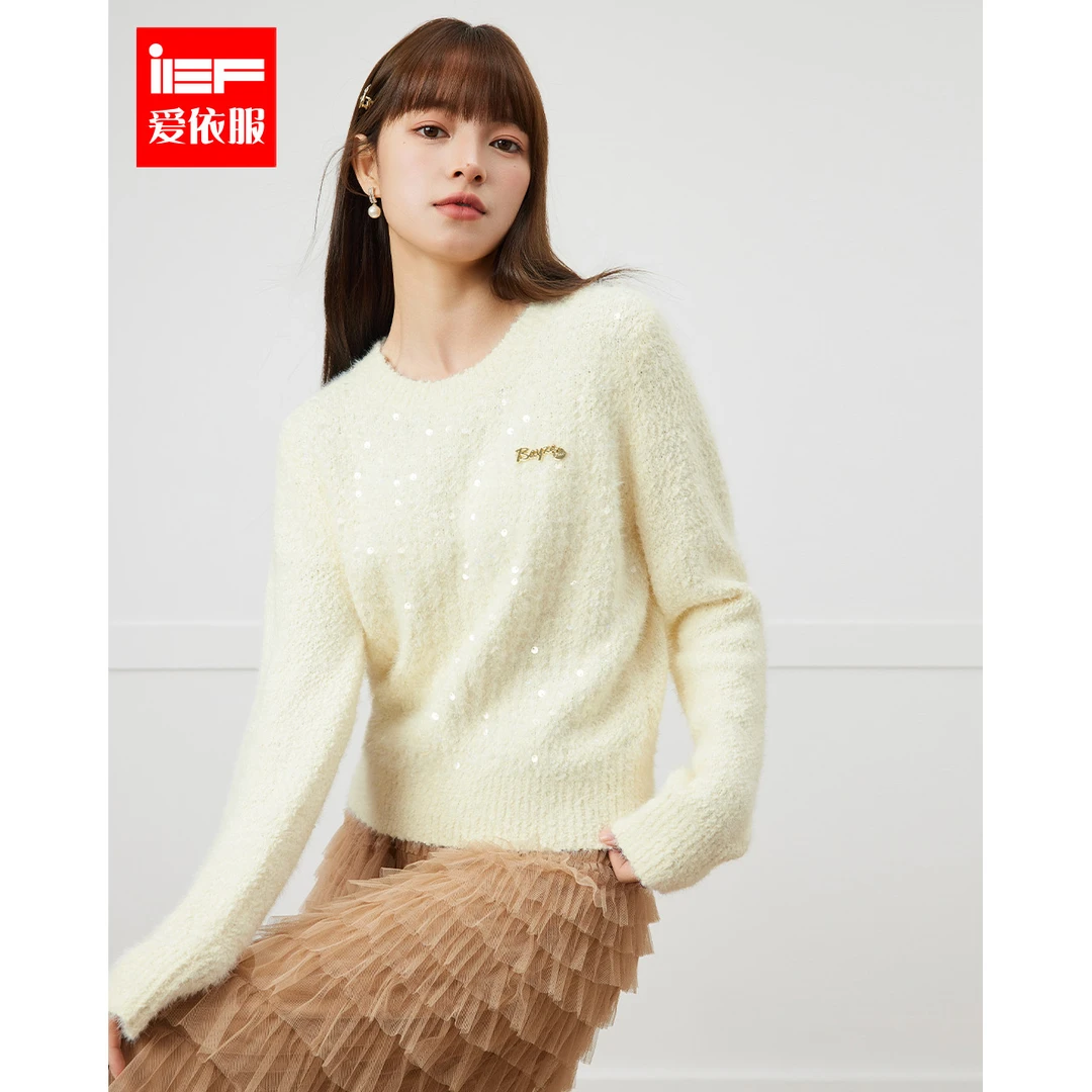 IEF/爱依服2025冬春新款法式温柔小女人气质时尚通勤百搭毛织上衣