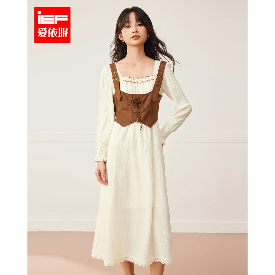 IEF/爱依服套装2025秋季新款法式文艺风小众设计气质通勤里外套裙