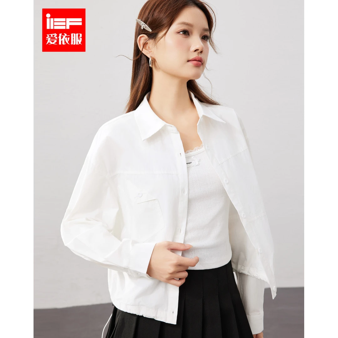 IEF/爱依服2025秋季新款时尚小众设计简约复古港风百搭上衣衬衫