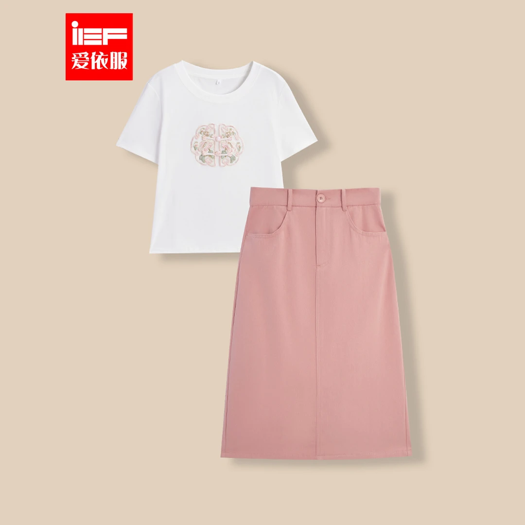 IEF/爱依服套装2024夏季新款时尚国风通勤百搭显瘦气质上下套裙