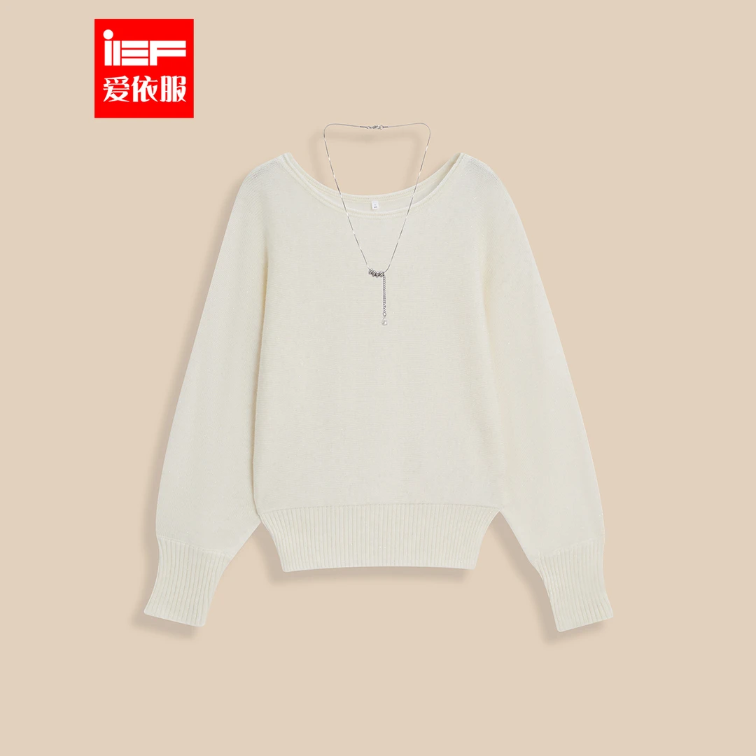 IEF/爱依服2025春季新款韩版成熟通勤气质休闲百搭毛织蝙蝠衫