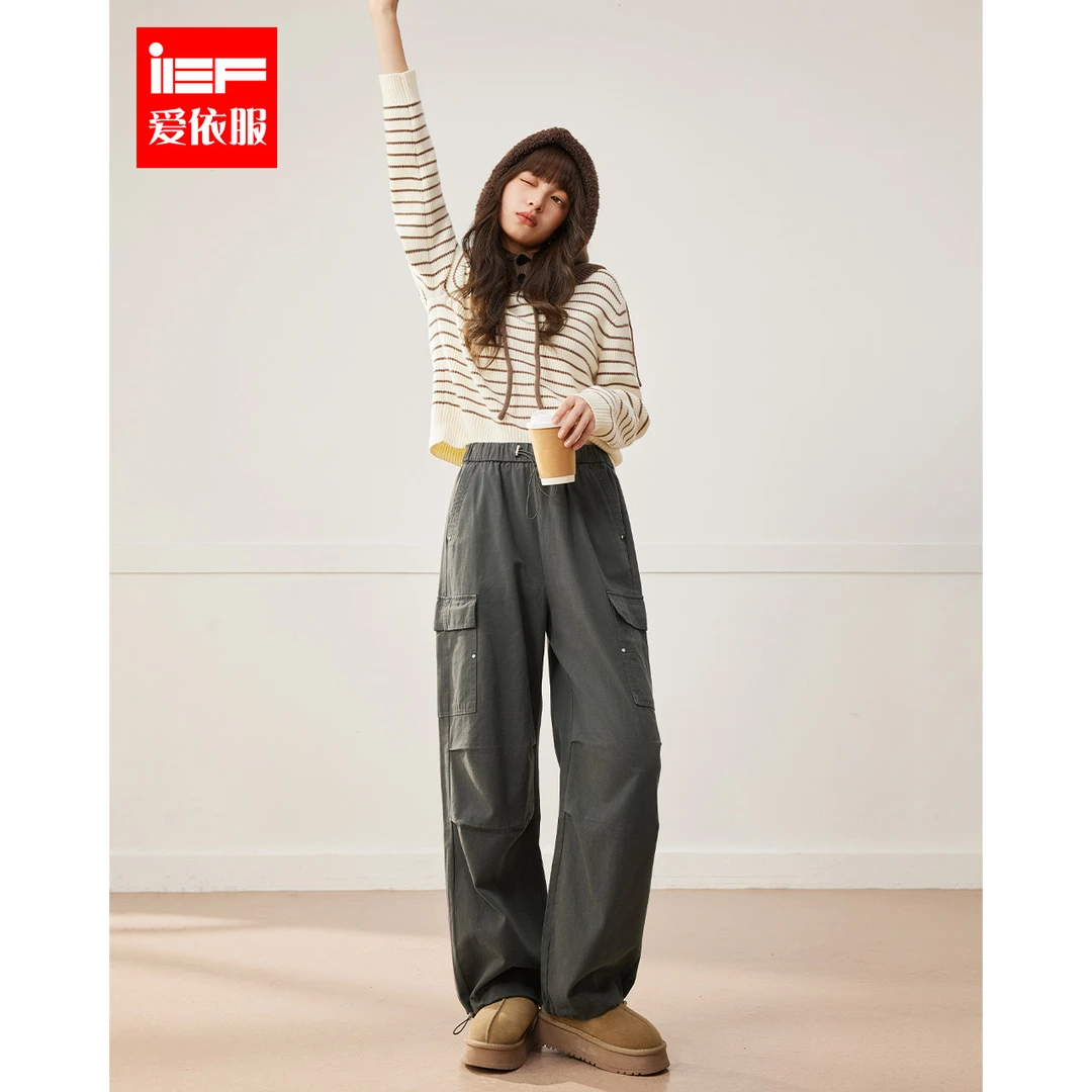 IEF/爱依服长裤2025早秋季新款韩版时尚休闲运动工装风百搭哈伦裤