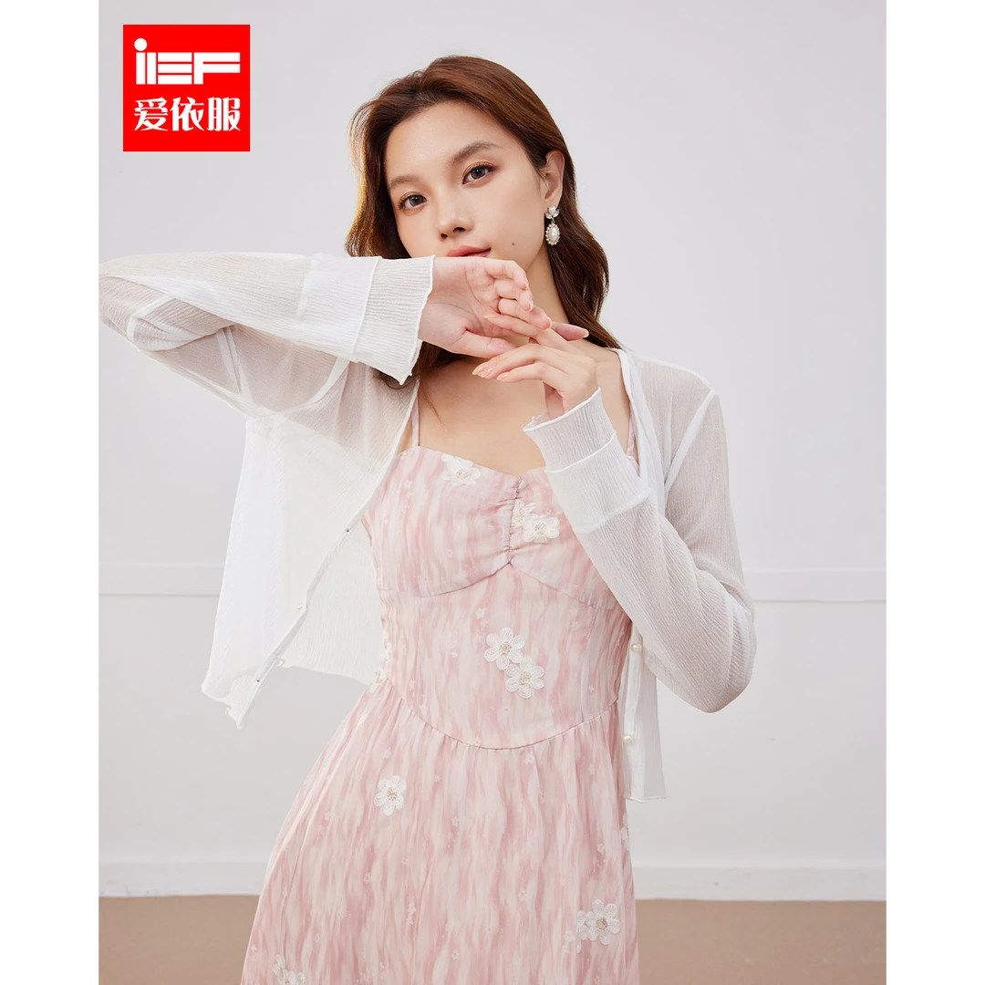 IEF/爱依服IEF/爱依服2025新款夏季薄款透气上衣时尚长袖网纱外披