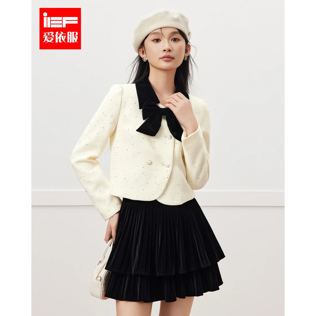 IEF/爱依服2025秋冬新款法式名媛小香风设计通勤百搭显瘦上下套裙