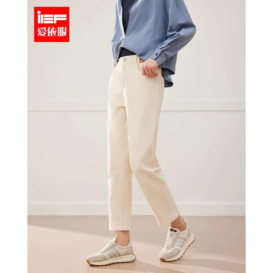 IEF/爱依服2025秋季新款韩系简约设计时尚通勤风百搭八分哈伦裤