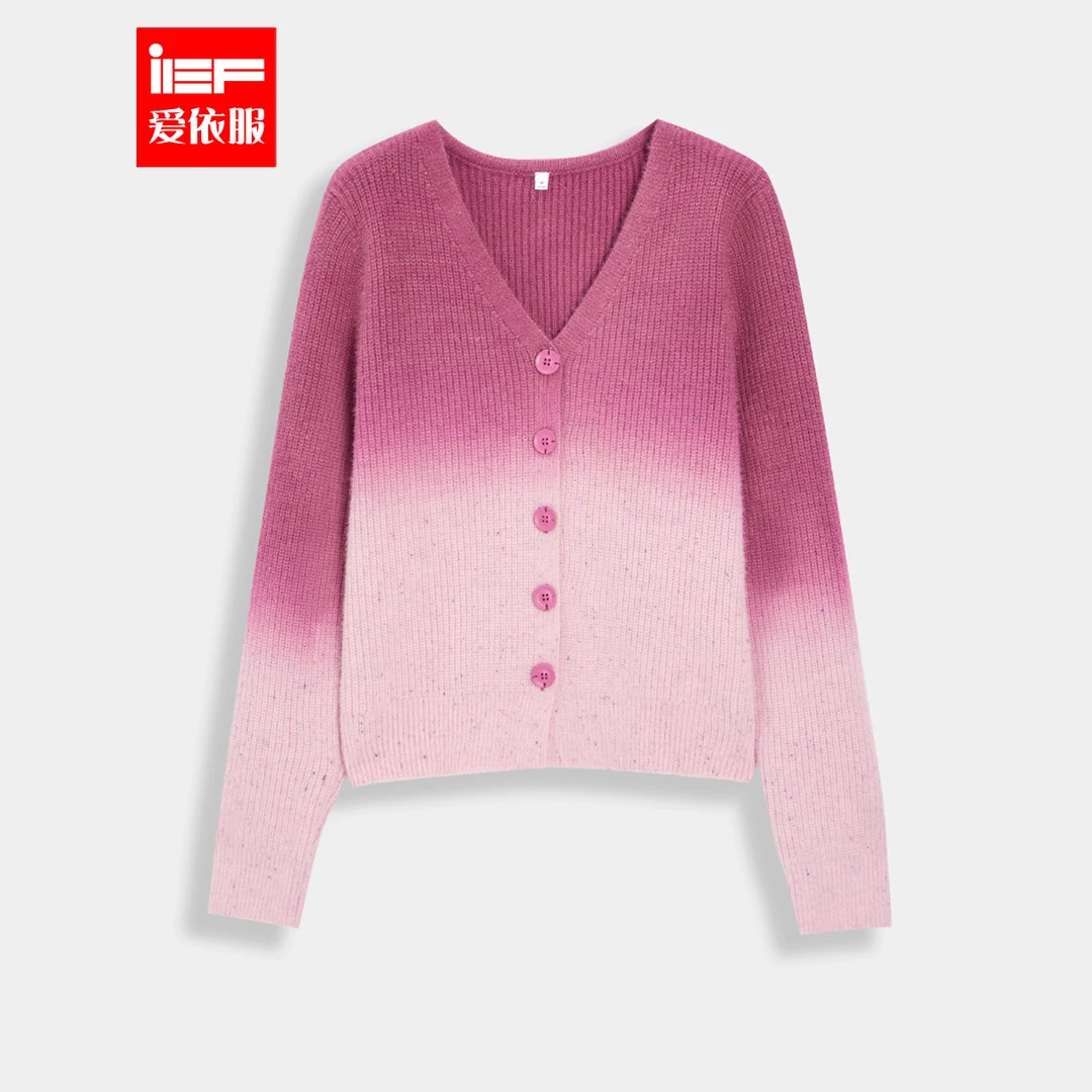 IEF/爱依服大码女装2025秋冬新款法式拼色设计通勤百搭毛织上衣