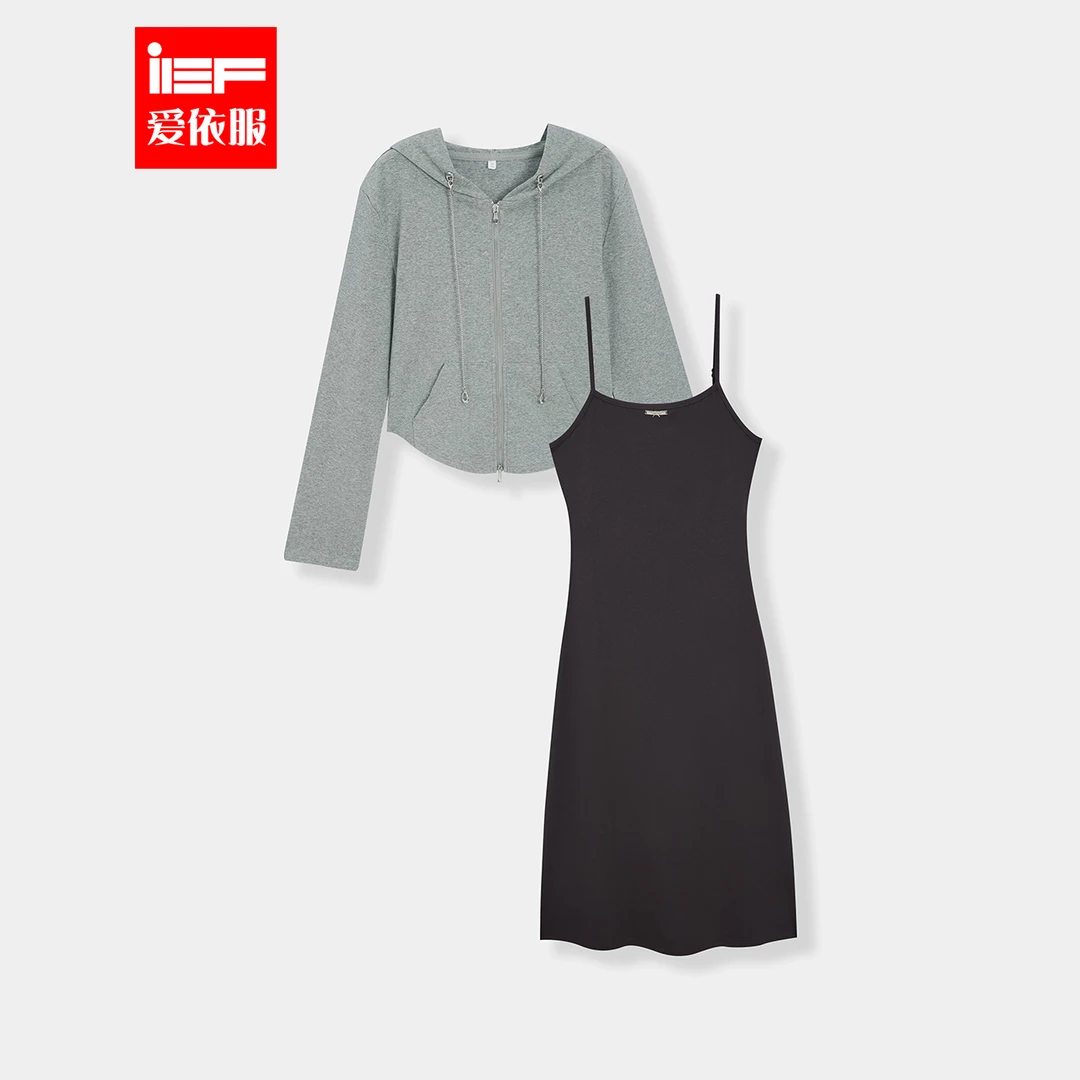IEF/爱依服2025秋季新款时尚赫本风韩系百搭高级感里外套裙