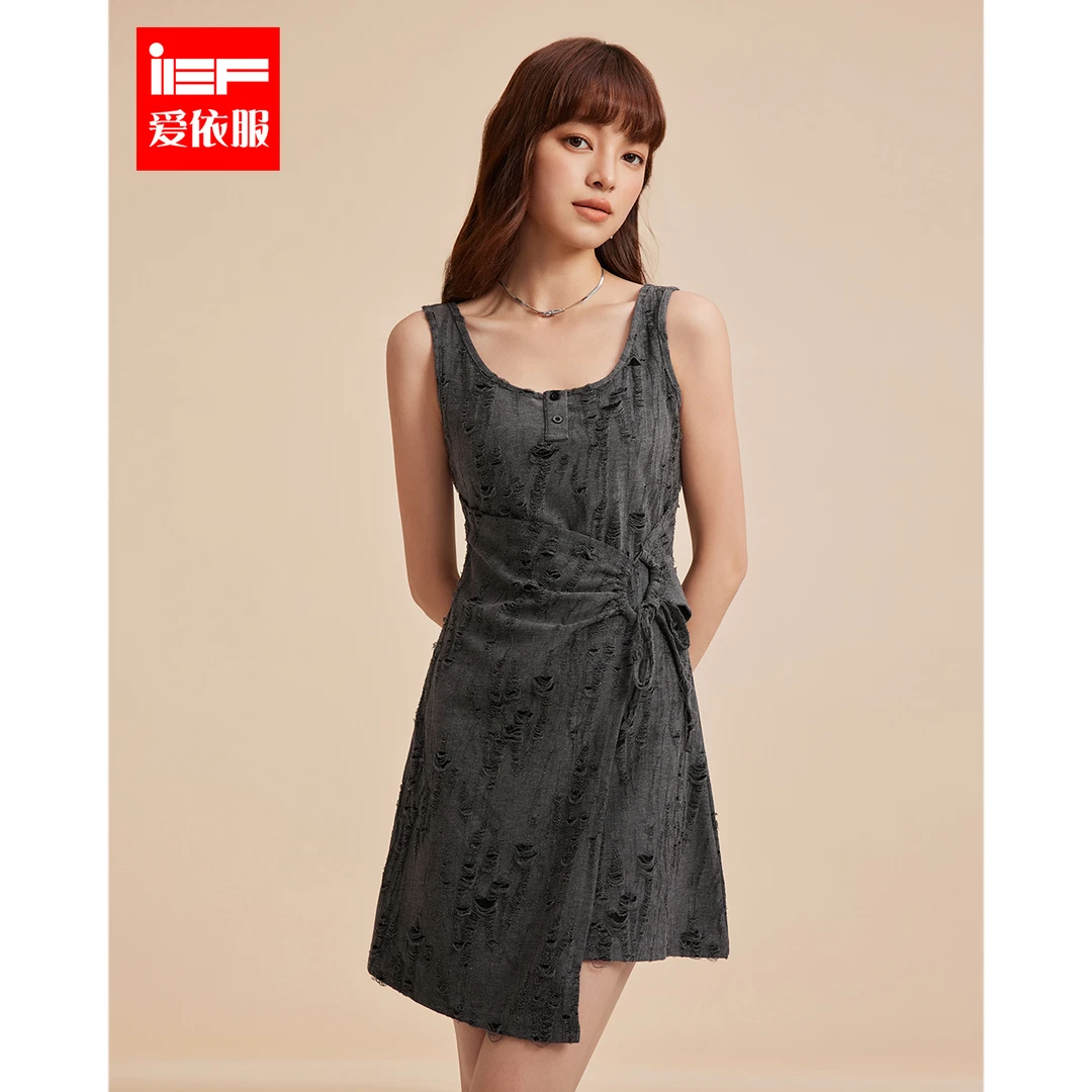 IEF/爱依服2025夏秋季新款纯欲辣妹时尚破洞设计感别致显瘦背心裙