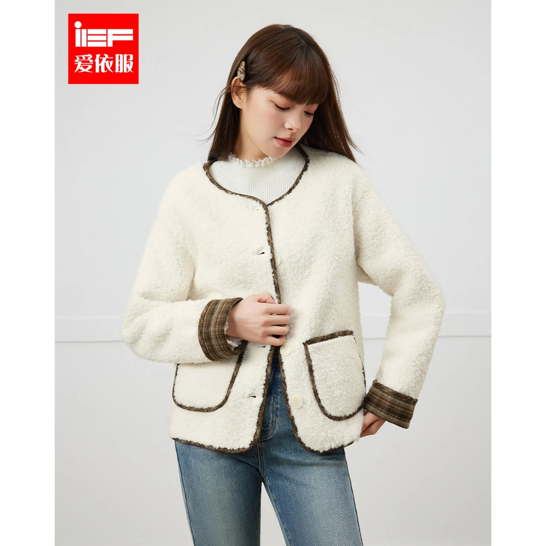 IEF/爱依服2025冬季新款韩版成熟气质通勤百搭保暖颗粒绒外套