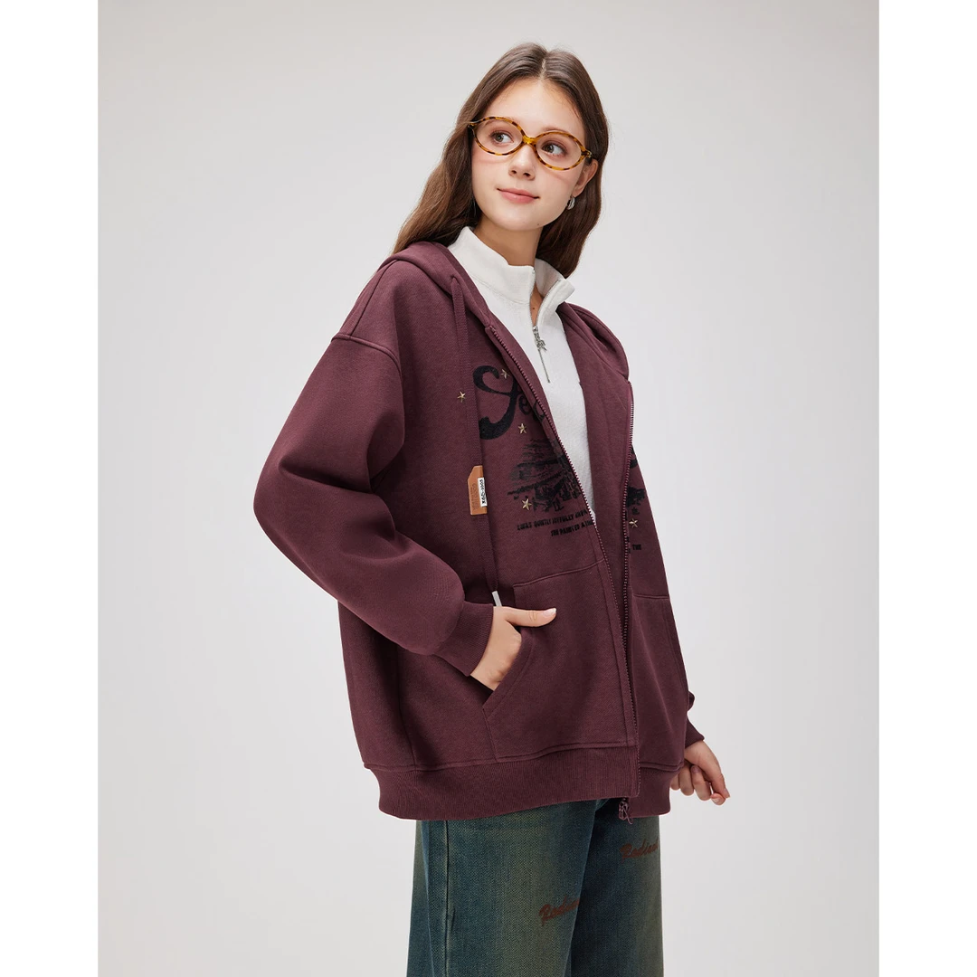 IEF/爱依服2025秋季新款复古美式潮流百搭休闲连帽卫衣中外套