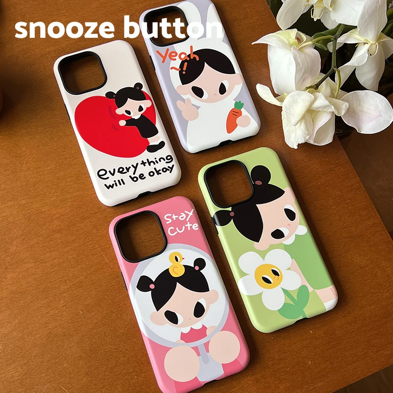 snoozebutton原创新款圆边菲林二合一手机壳磨砂韩国进口双层全包