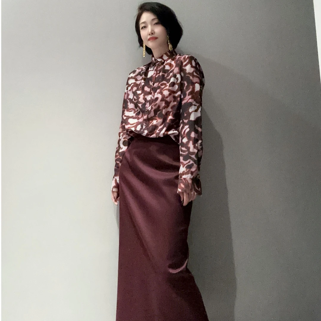 小众设计桑蚕丝棉定制印花衬衣MT9970