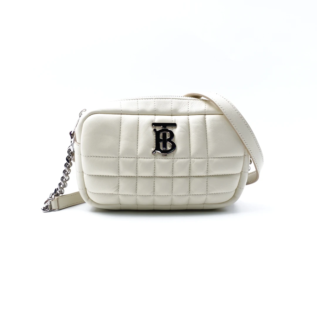 99新 BURBERRY/博柏利 白色lola相机单肩包 ZYJMSJ0017