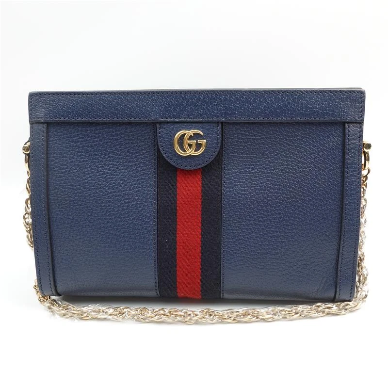 95新 GUCCI/古驰 蓝色夹子斜挎包/T_ZY0000078928