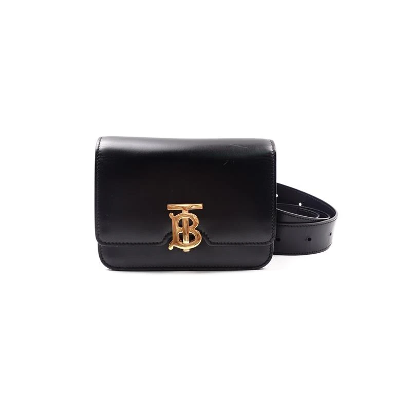 95新 BURBERRY/博柏利 黑色金TB扣腰包T_ZY0000395167