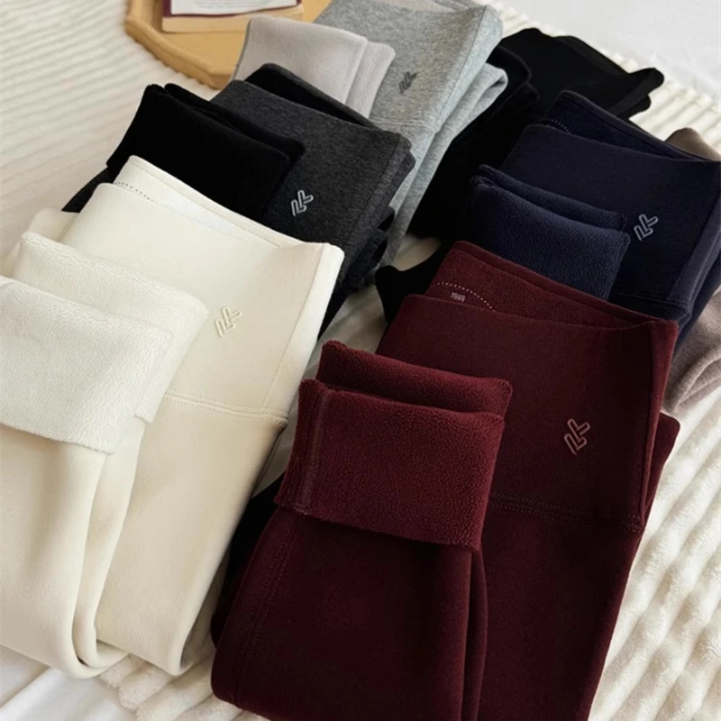 加绒加厚打底裤女外穿2025冬季新款莱卡棉哑光收腹无痕保暖小脚裤