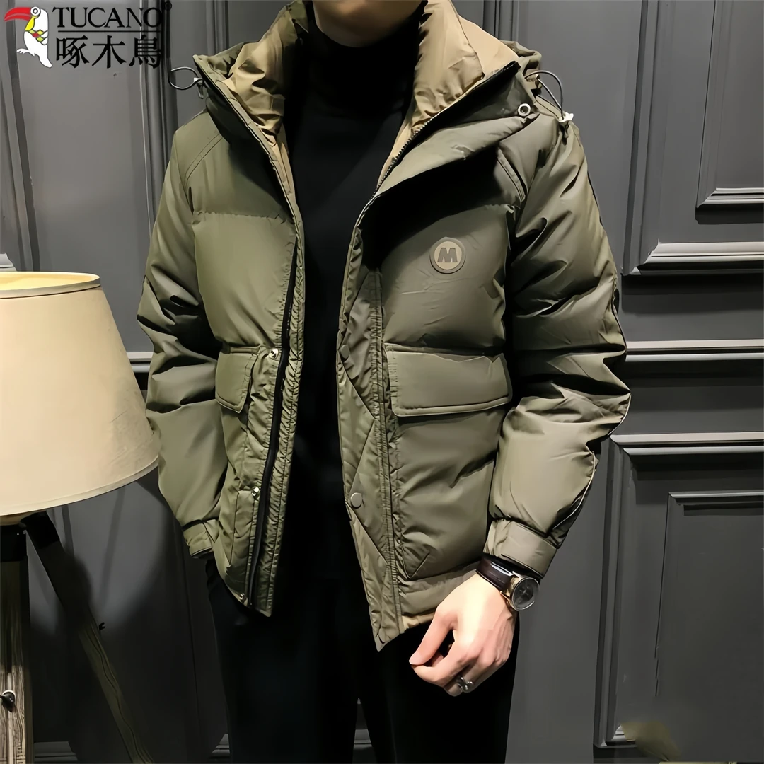 TUCANO/啄木鳥男士冬季棉服柔软短款加厚舒适保暖御寒连帽外套男
